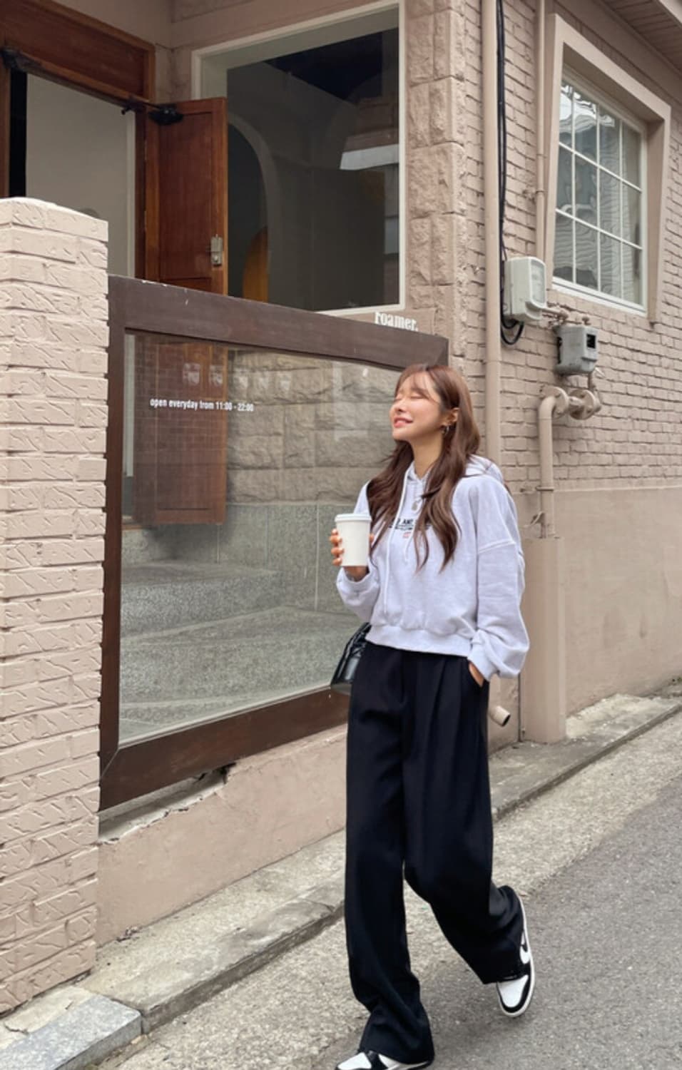 블랙 펀틱 와이드 슬랙스 상품이미지3