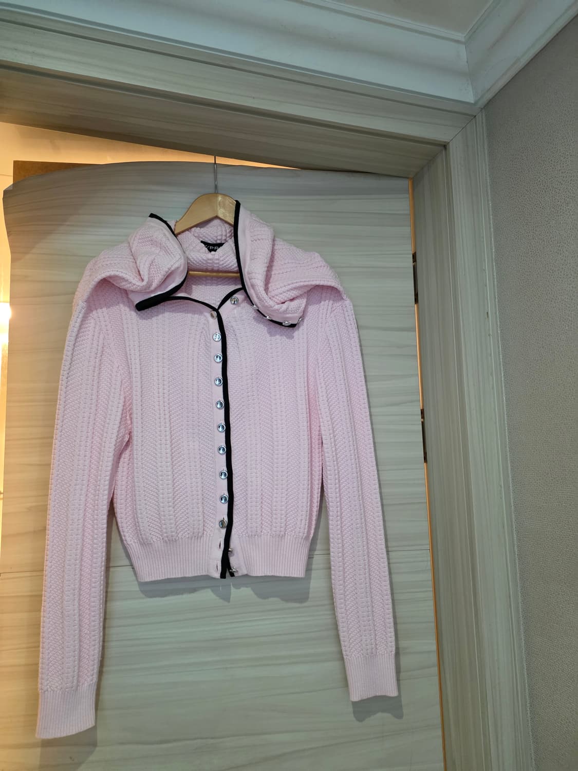 정품 와이프로젝트 후드 가디건 핑크 xs 상품이미지7