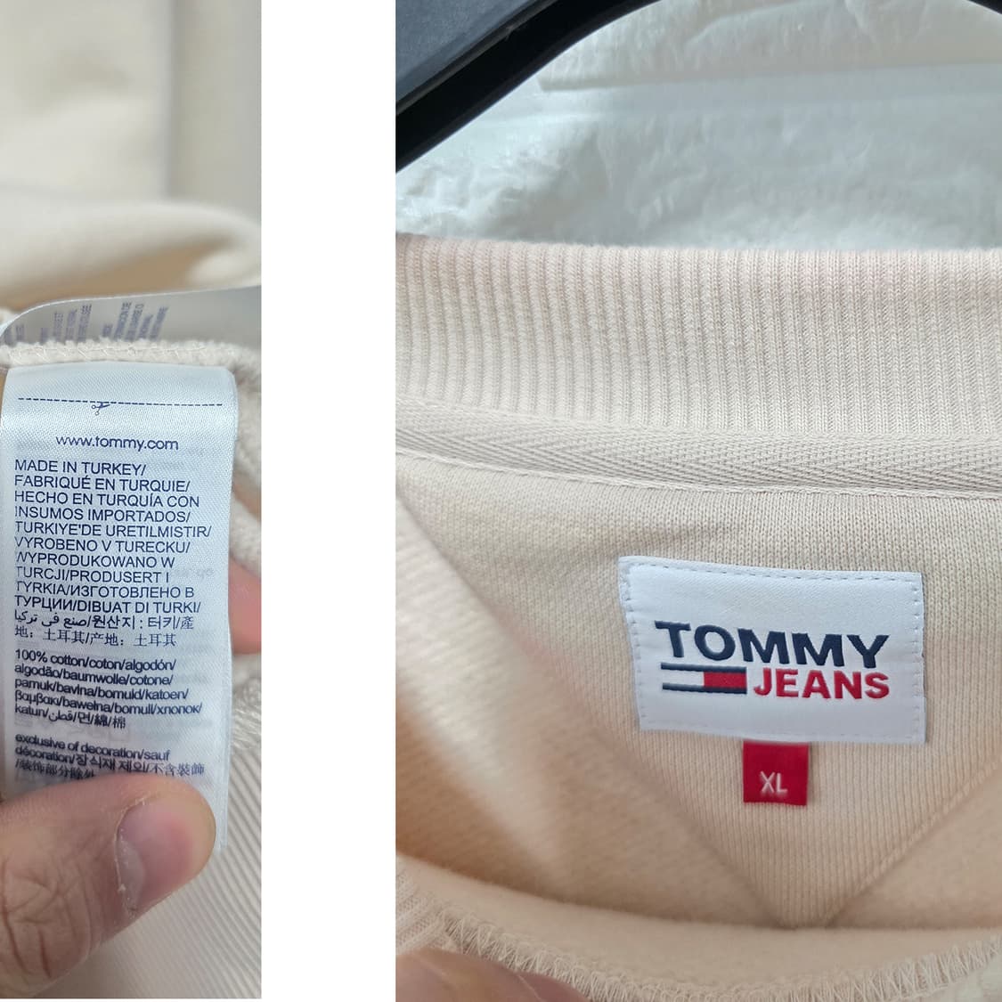 택포_ 타미힐피거 베이지 맨투맨 XL 상품이미지2
