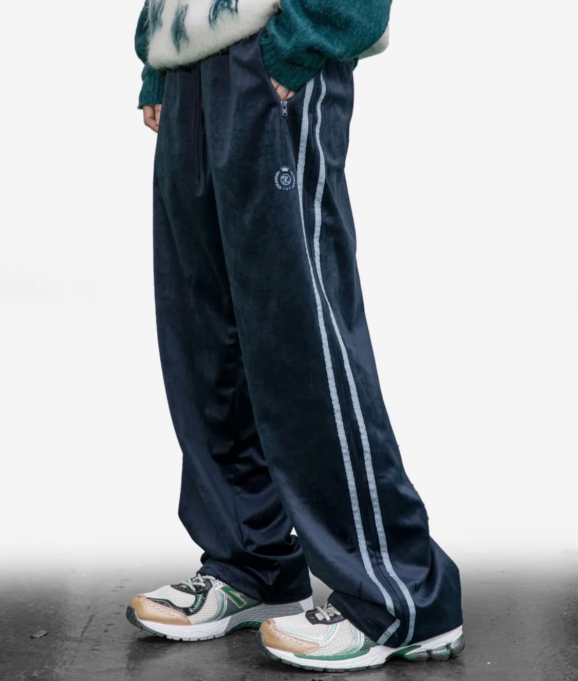 엑스톤즈 벨벳 트레이닝 팬츠 네이비 상품이미지1