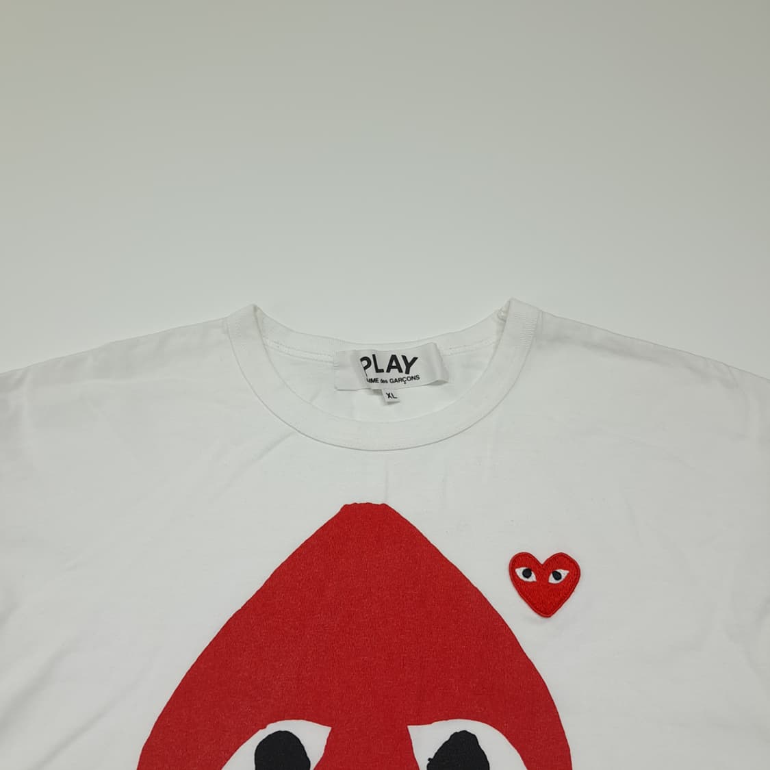 CK079 XL 꼼데가르송플레이 일본판 멀티하트도트 화이트 반팔 티셔츠 상품이미지2