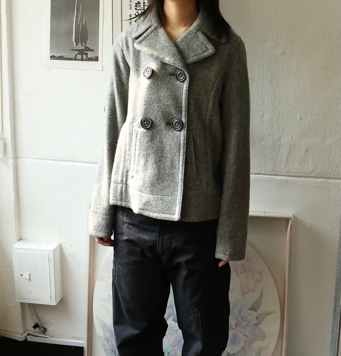 갭 울 그레이 피코트 상품이미지1