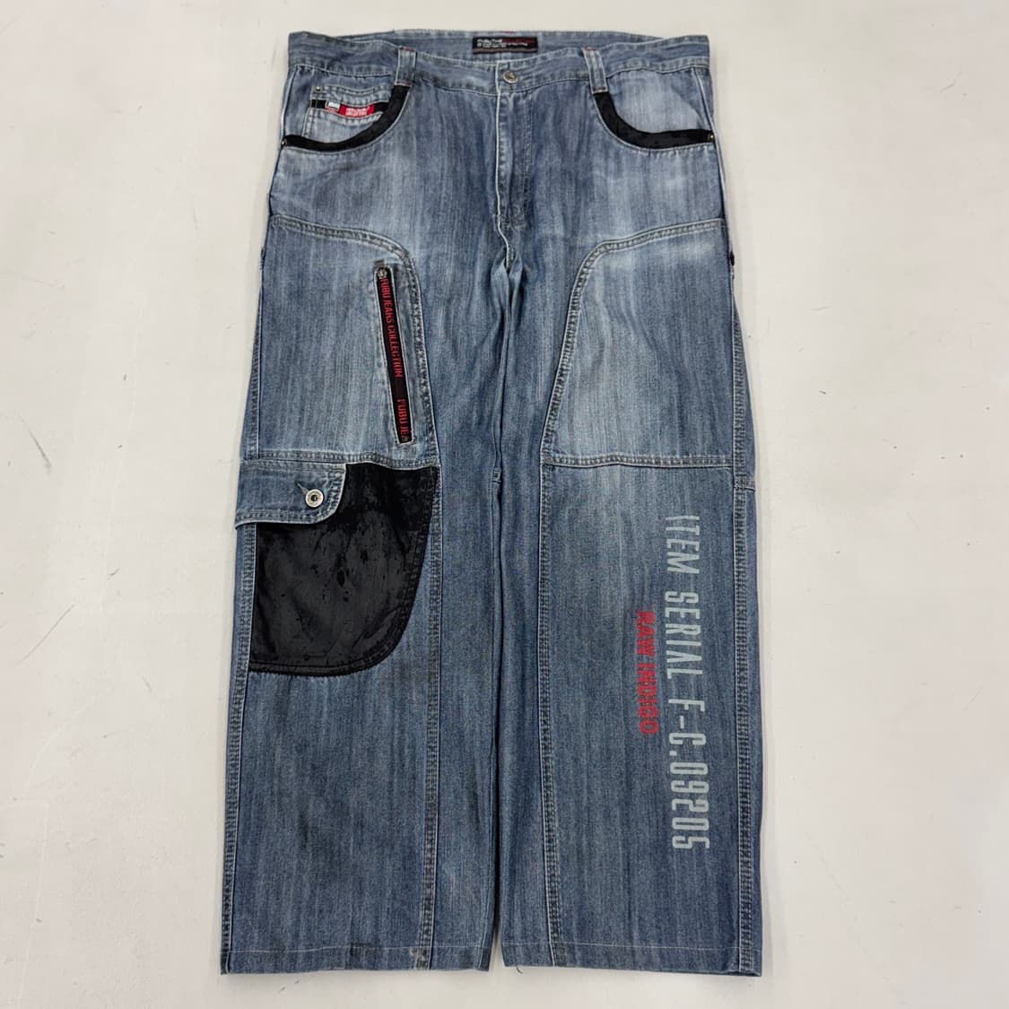 FUBU 후부 백로고 새깅 탄창 와이드 데님팬츠 상품이미지2
