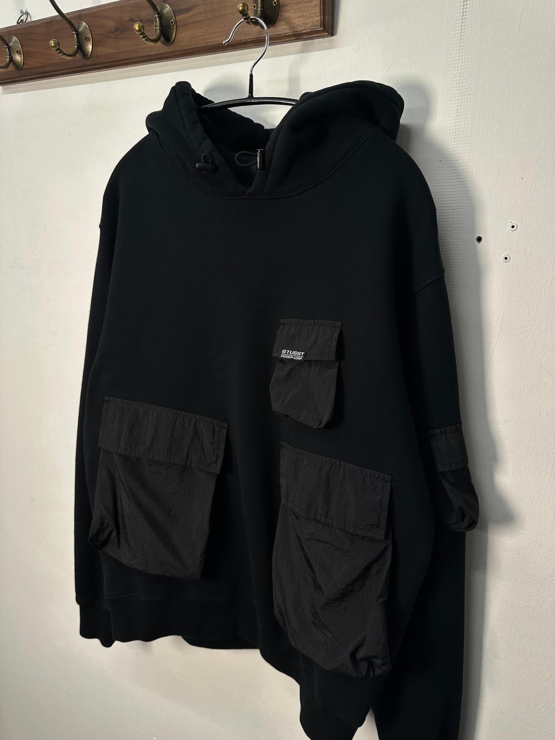 스투시 카고 플리스 후드 블랙 M 상품이미지2
