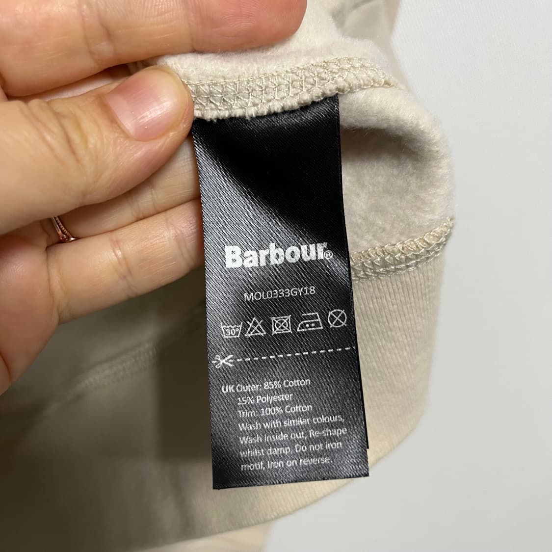 Barbour 바버 인터내셔널 기모 맨투맨 m 상품이미지3