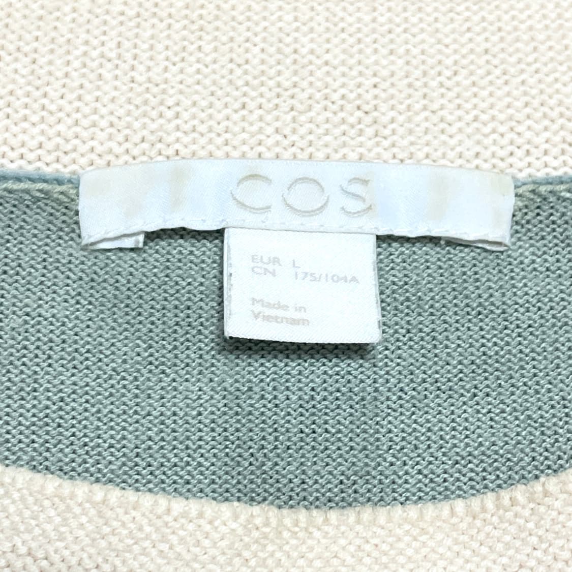 코스 민트배색 반팔 니트티셔츠 남성L 상품이미지3