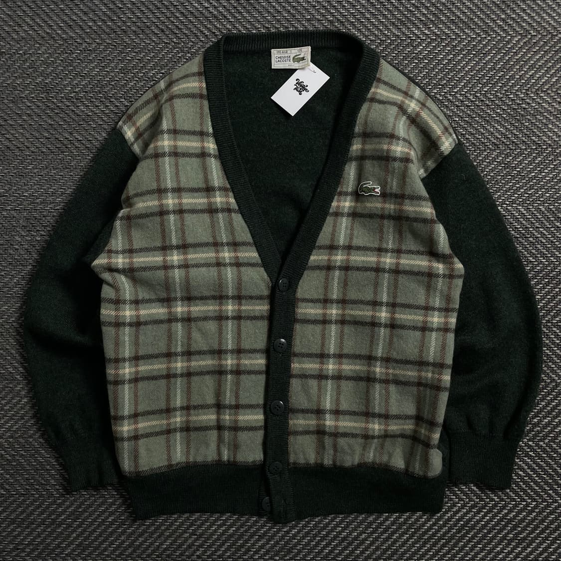 라코스테 아카이브 울 혼방 빈티지 체크 가디건 o 4098 상품이미지1