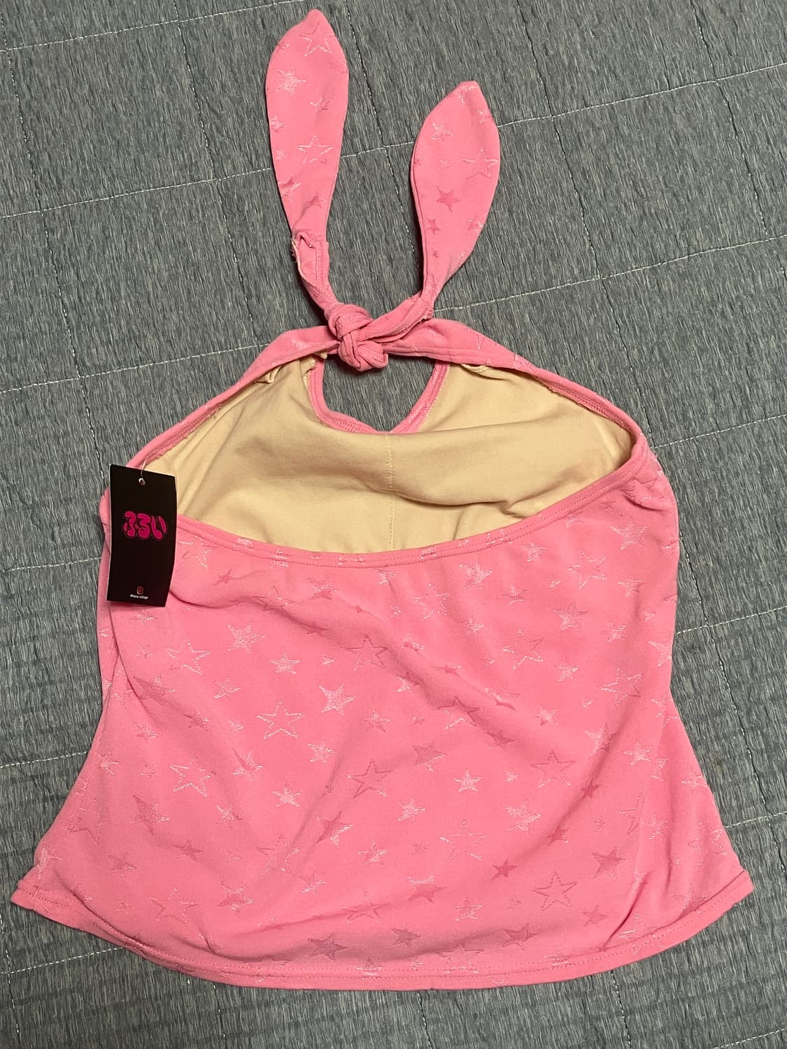후루이 빈티지 갸루 별 핑크 홀터넥 탱크탑 슬리브리스 상품이미지2