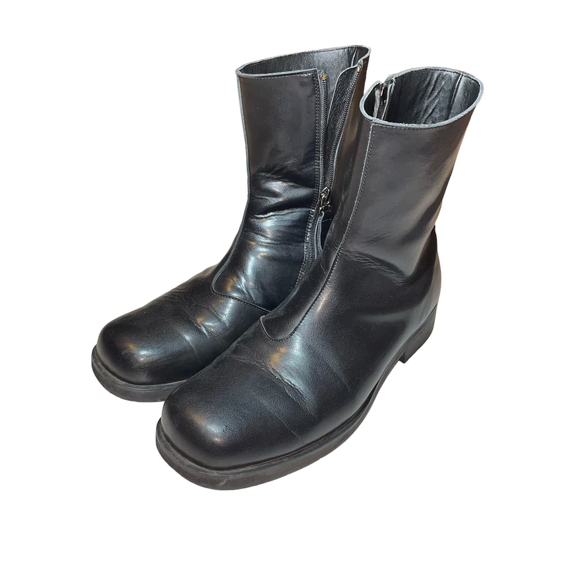 Black Leather Side Zip Boots 상품이미지3