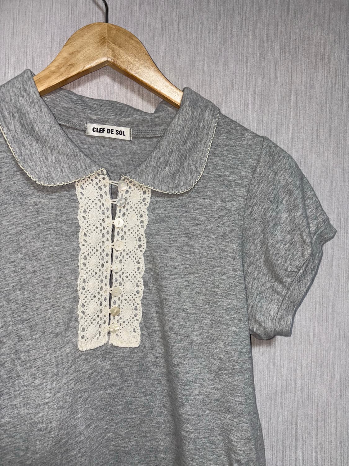 그레이 카라 반소매 티셔츠 상품이미지6