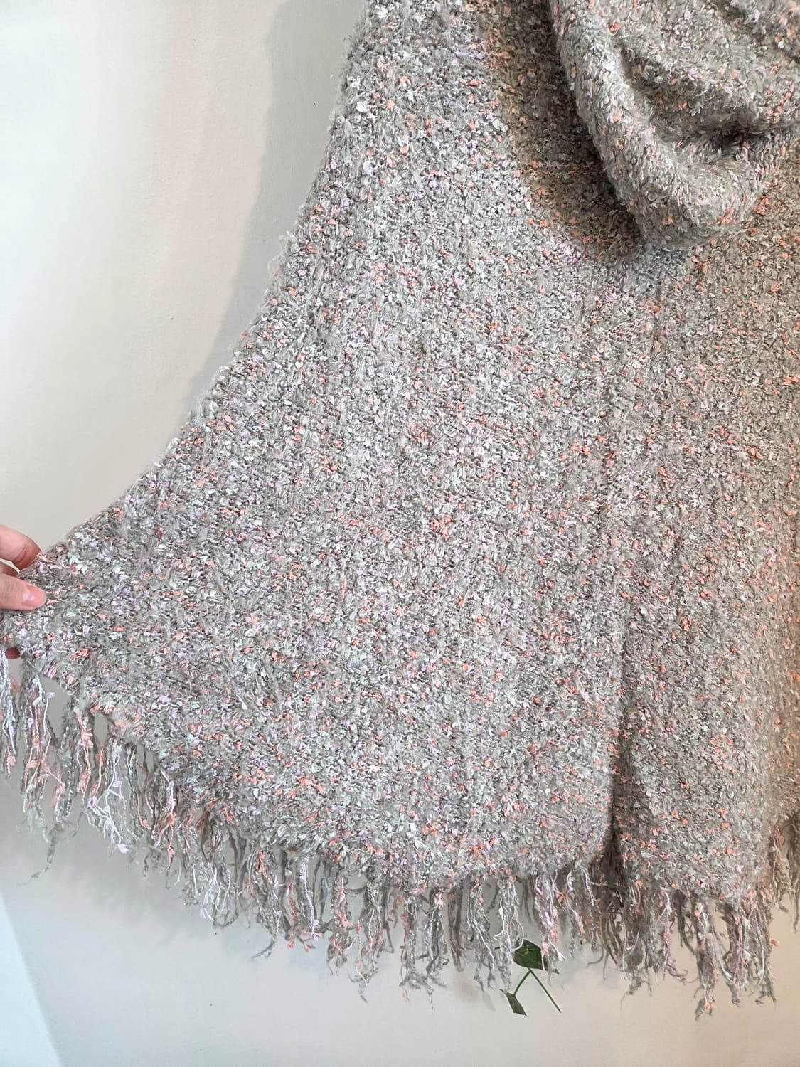 보송보송 후드 케이프 가디건 상품이미지5