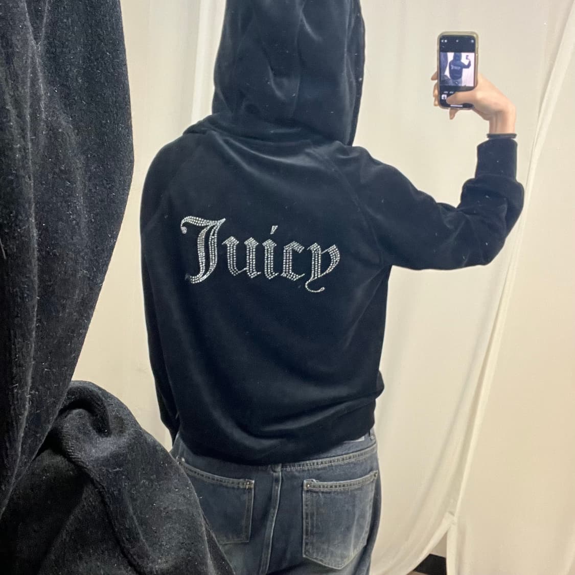 Juicy Couture velvet zip-up hoodie  상품이미지3