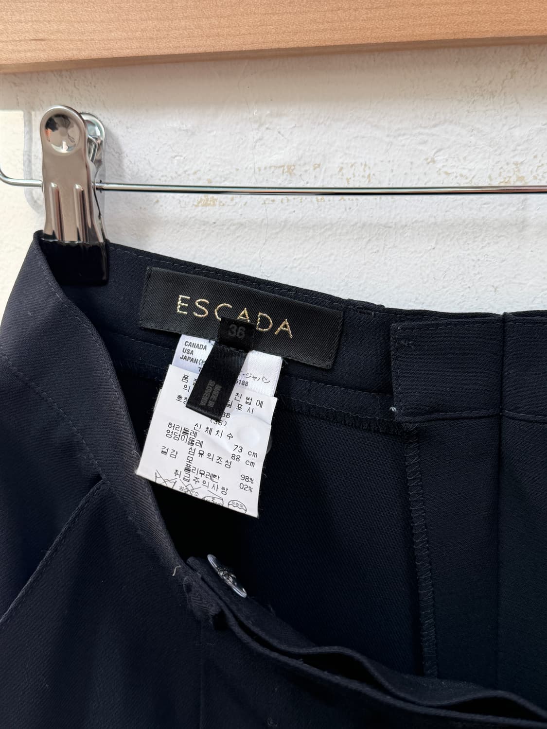 Escada 에스카다 블랙 하이웨스트 울 트라우저 36 상품이미지3