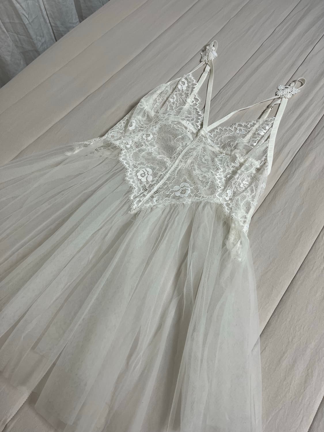 빈티지 화이트 페어리 레이스 슬립 원피스 상품이미지3