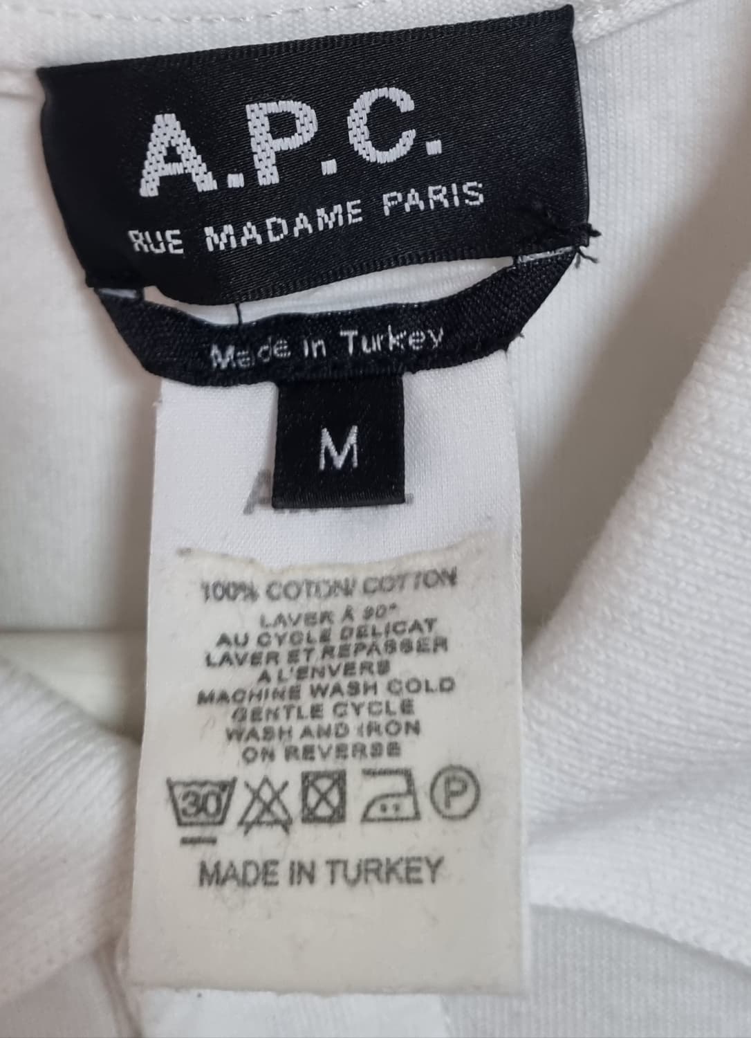 M ) A.P.C 아페세 화이트 PK 반팔티 상품이미지3