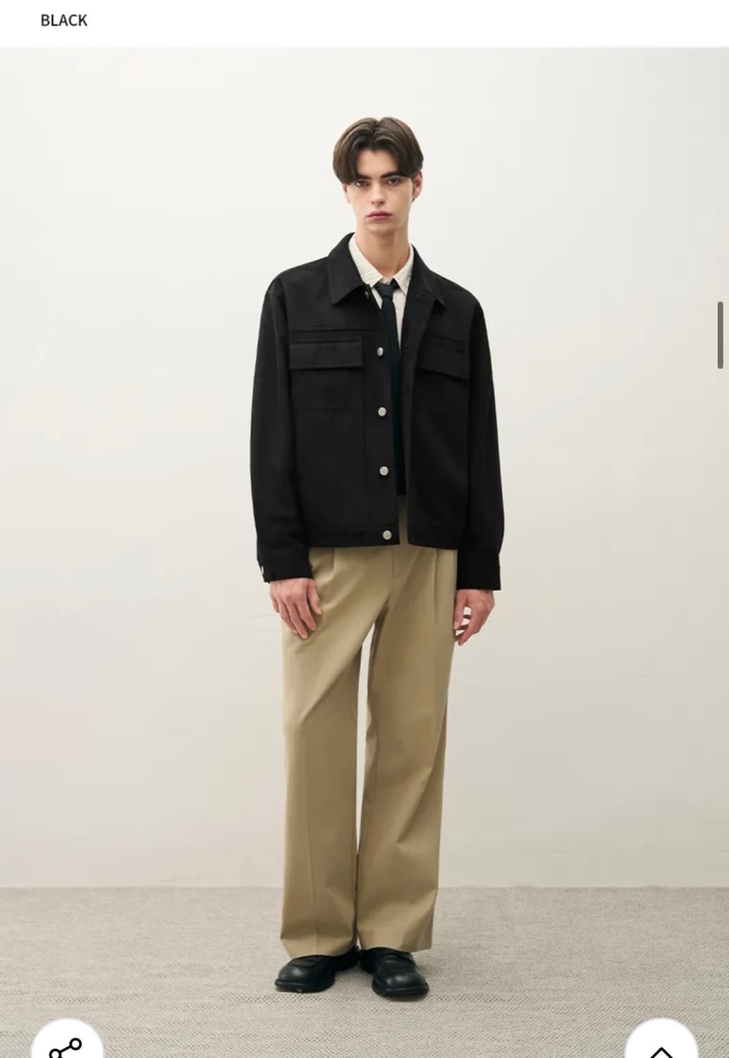 (L) 드로우핏 레이어 미니멀 스웨이드 자켓 [BLACK] 판매 상품이미지5