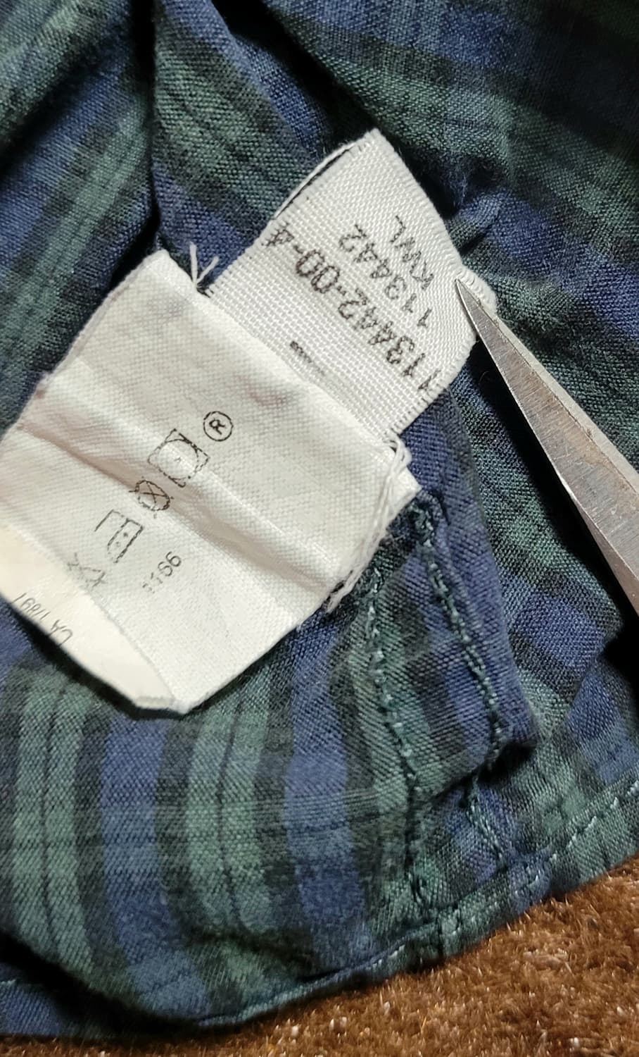 OLD GAP 남성용 그린 타탄체크 남방(L) 상품이미지6