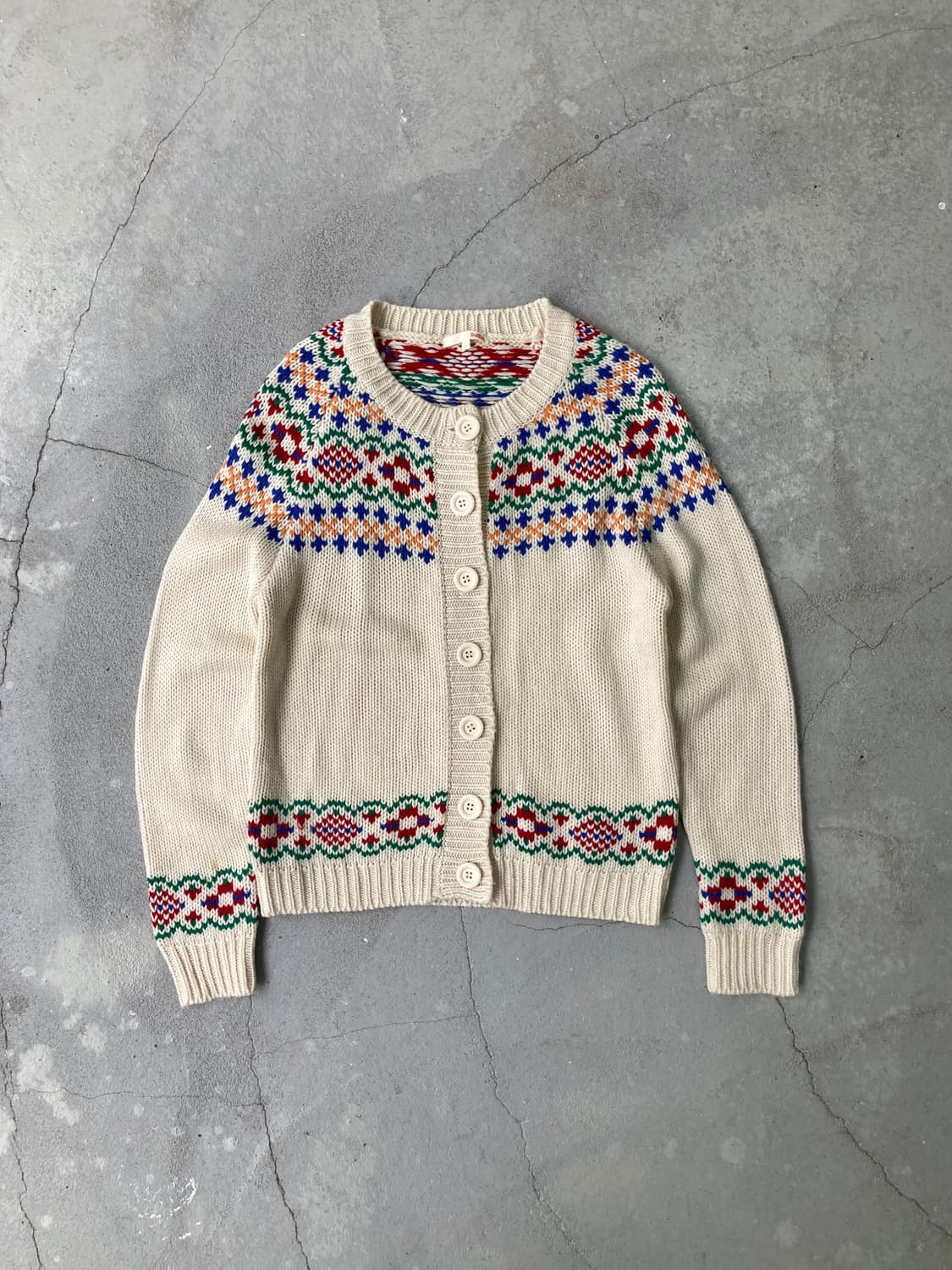  ivory nordic pattern round cardigan 상품이미지1