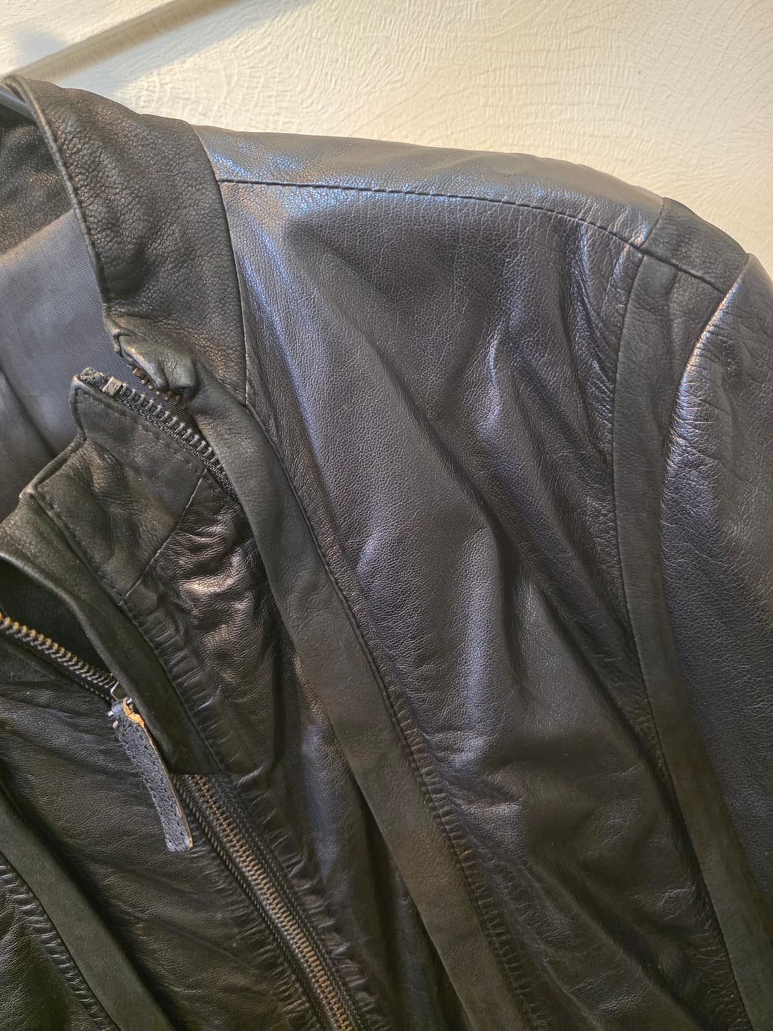 우영미 블랙 가죽 라이더 자켓105 상품이미지6