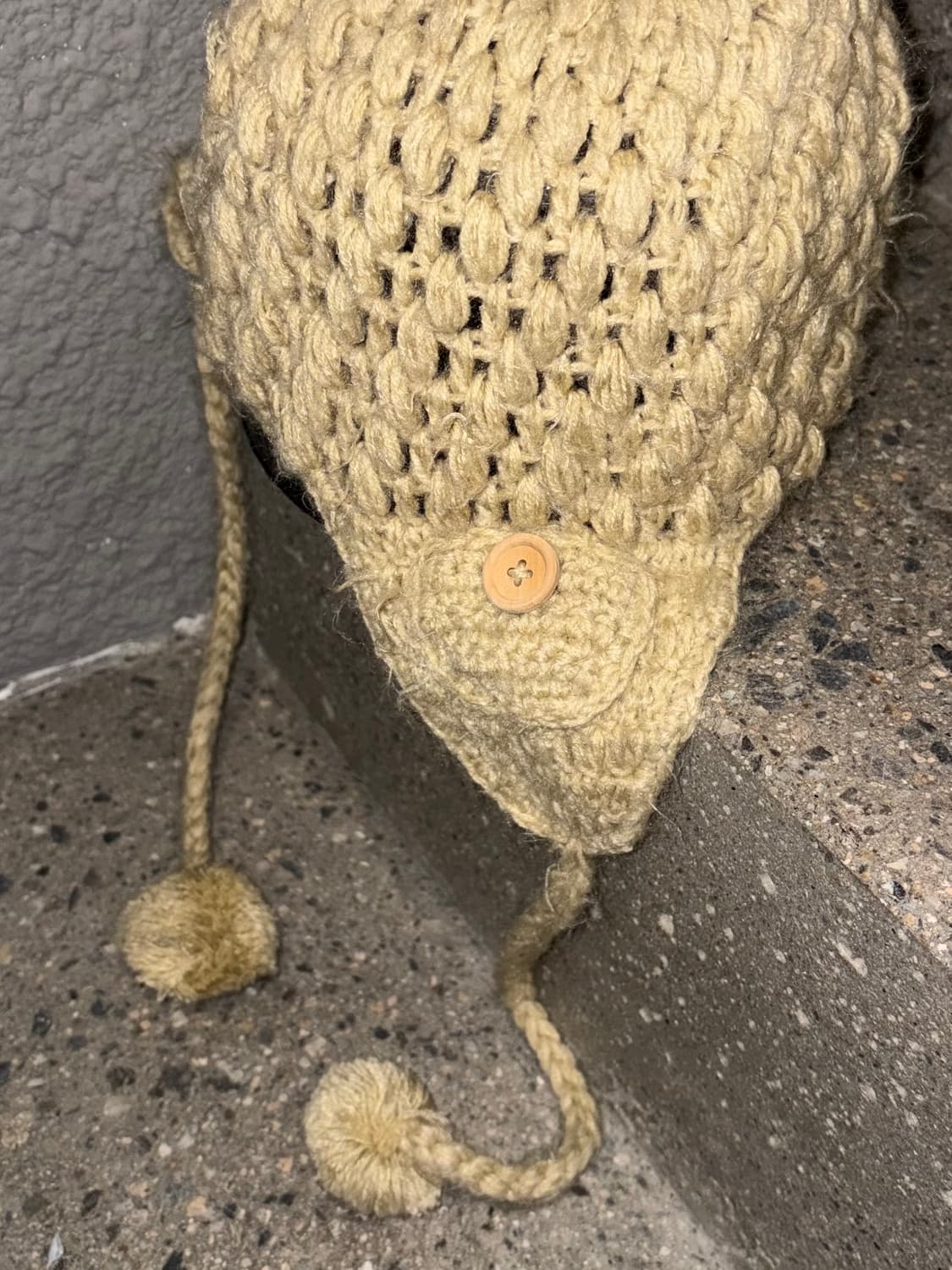 빈티지 단추 폼폼 이어플랩 상품이미지5