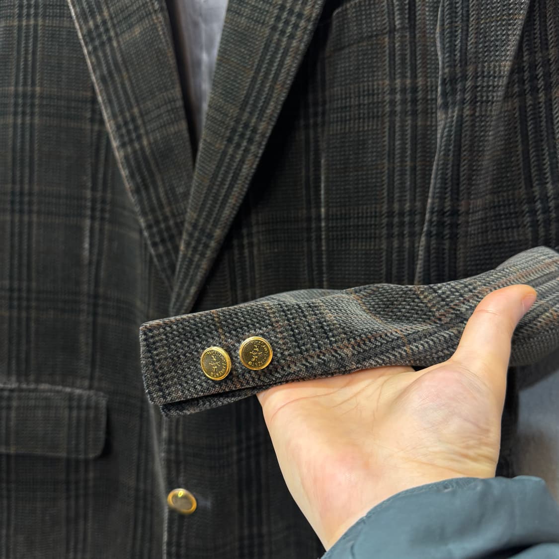 입생로랑 금장 체크 블레이저 자켓 (L)   상품이미지3