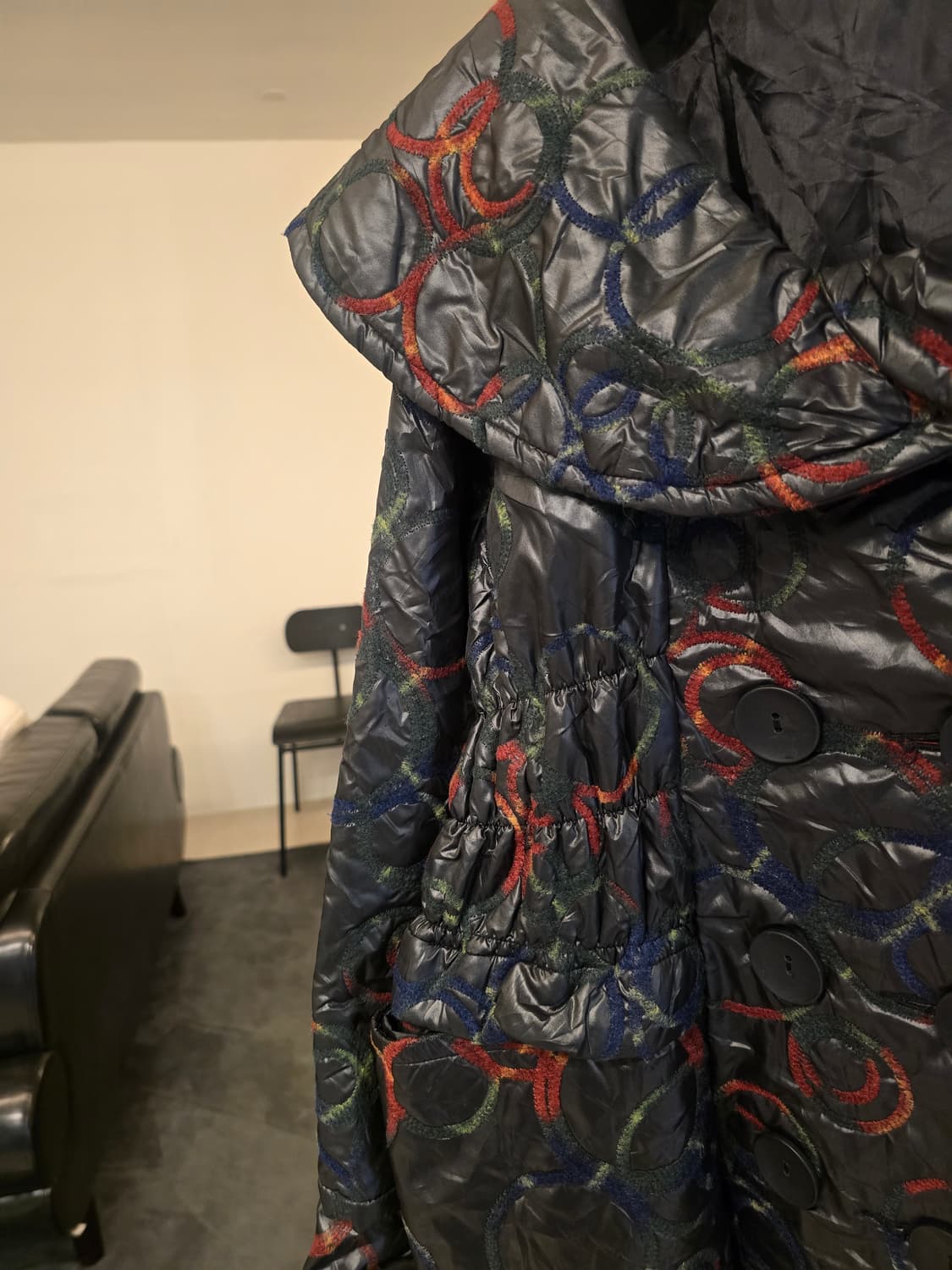 케이프코트 카키  퀼팅 자켓 상품이미지5