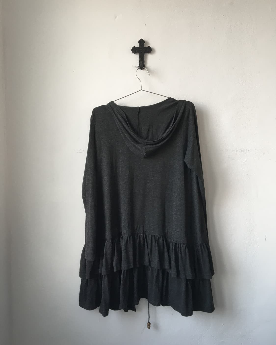 Frill point hood open cardigan 상품이미지3