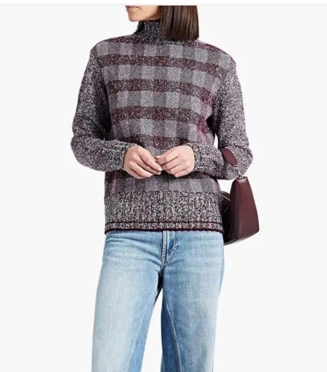 빅토리아베컴 퍼플 체크 백홀 스웨터 (새상품) 상품이미지3