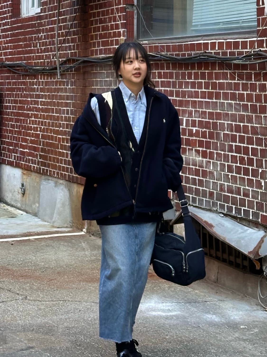 폴로 플리스 스윙톱 쿠지 케이블  베스트 폴로 셔츠 포니테일 데님스커트 상품이미지1