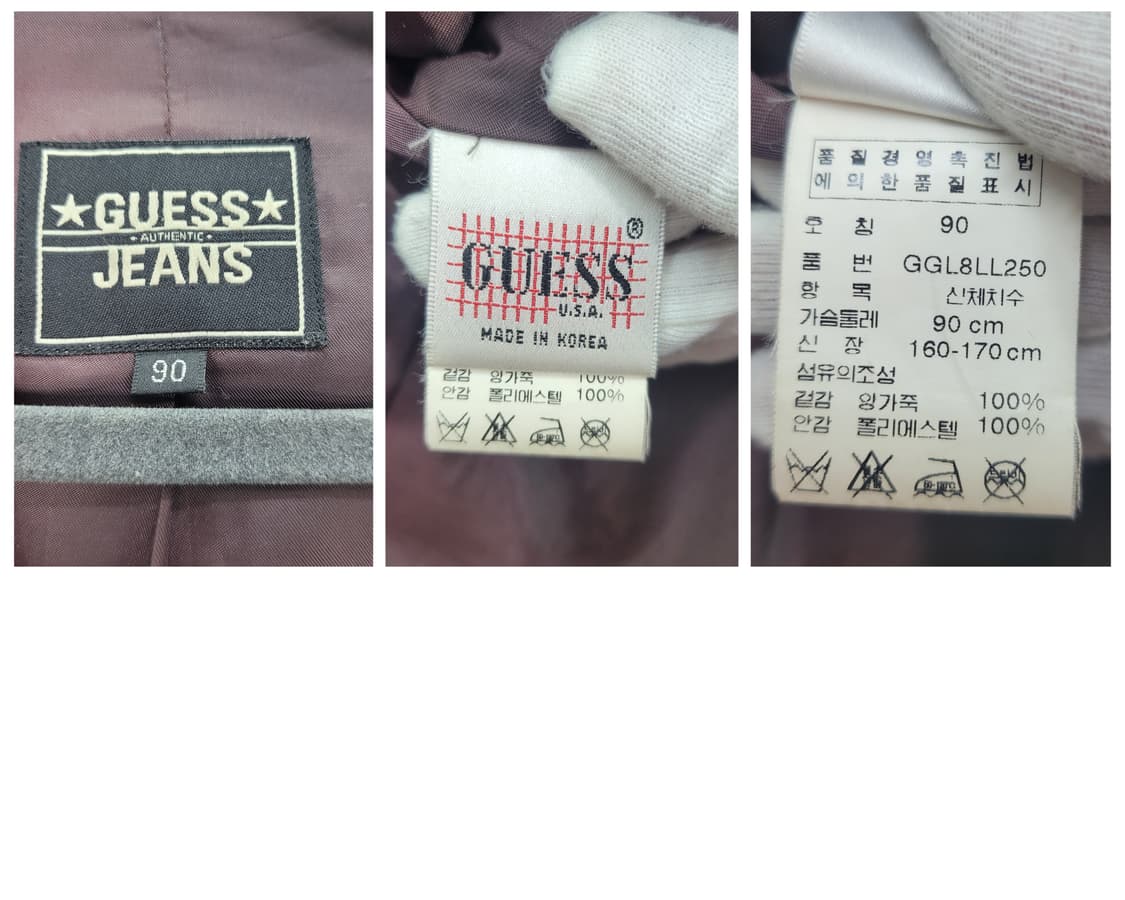 80s 게스 진스 USA 양가죽 라이더 포켓 자켓 90사이즈 상품이미지10