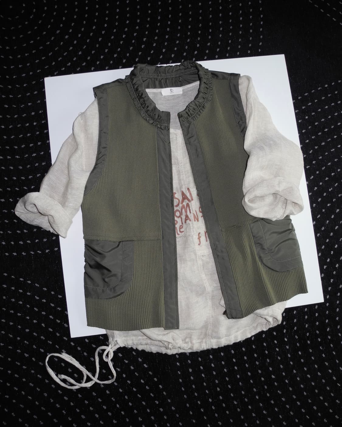 shirring zip-up vest 상품이미지1