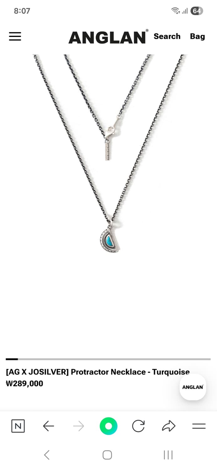 앵글런 조실버 터키석 목걸이 상품이미지3