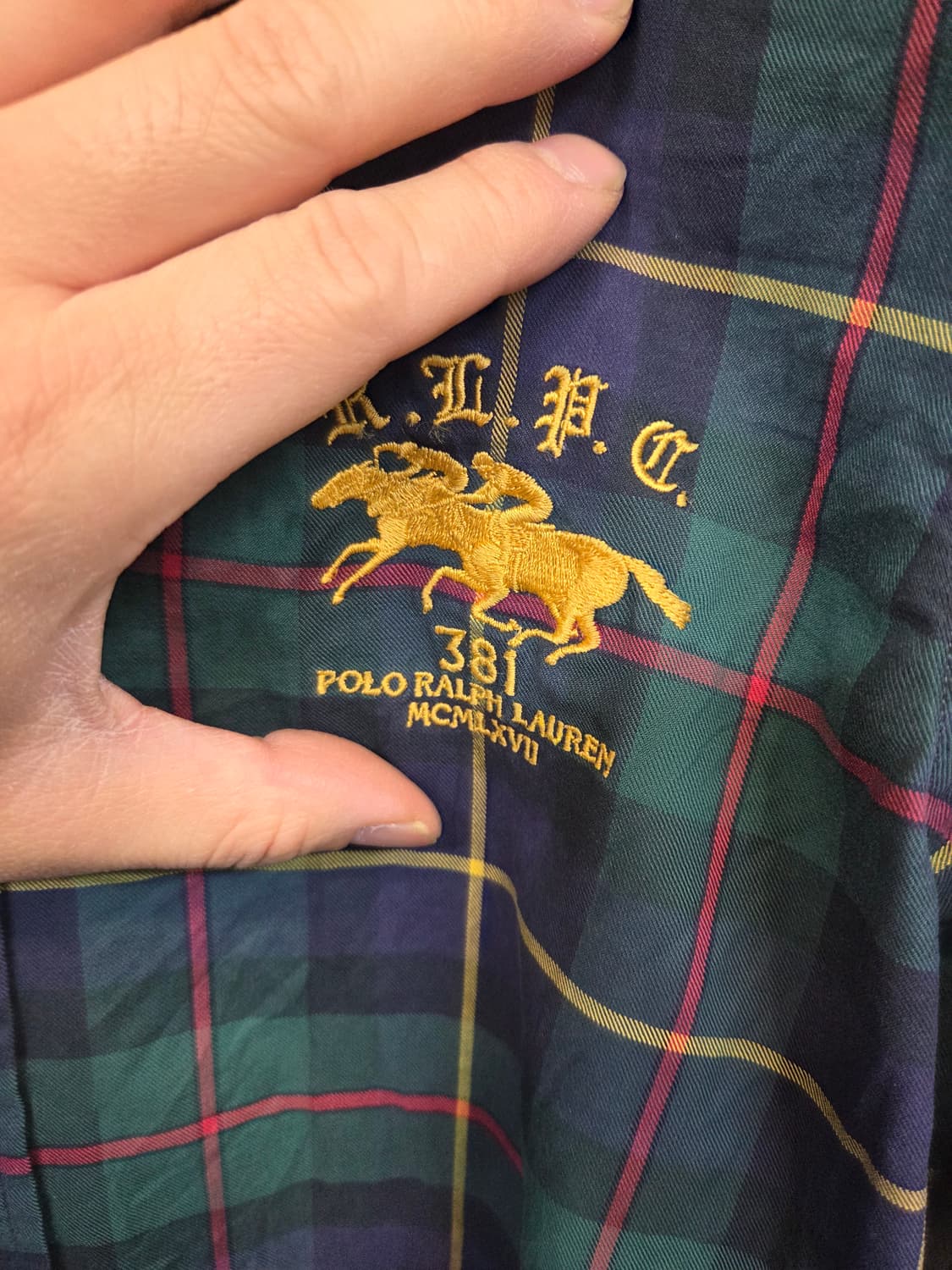 폴로랄프로렌 머서 체크 자수로고 셔츠긴팔 m 상품이미지4