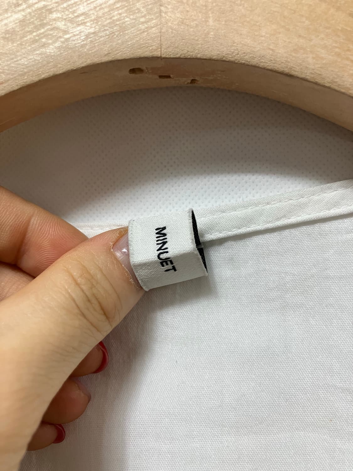 Minuet 화이트 크롭 포켓 셔츠 S 상품이미지5