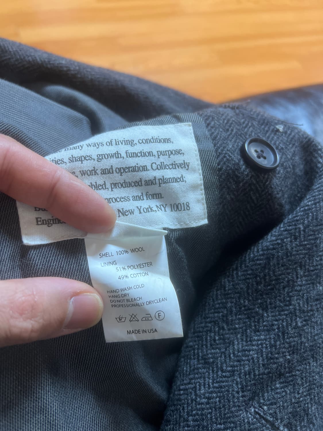 엔지니어드 가먼츠 헤링본울 더블자켓 s 상품이미지5