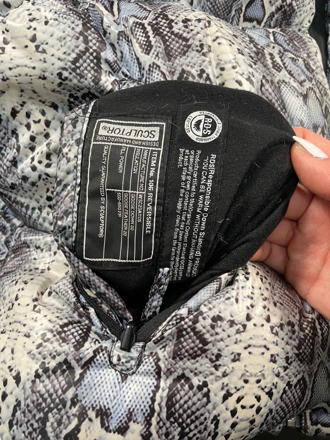 스컬프터 뱀피 리버시블 패딩 상품이미지5