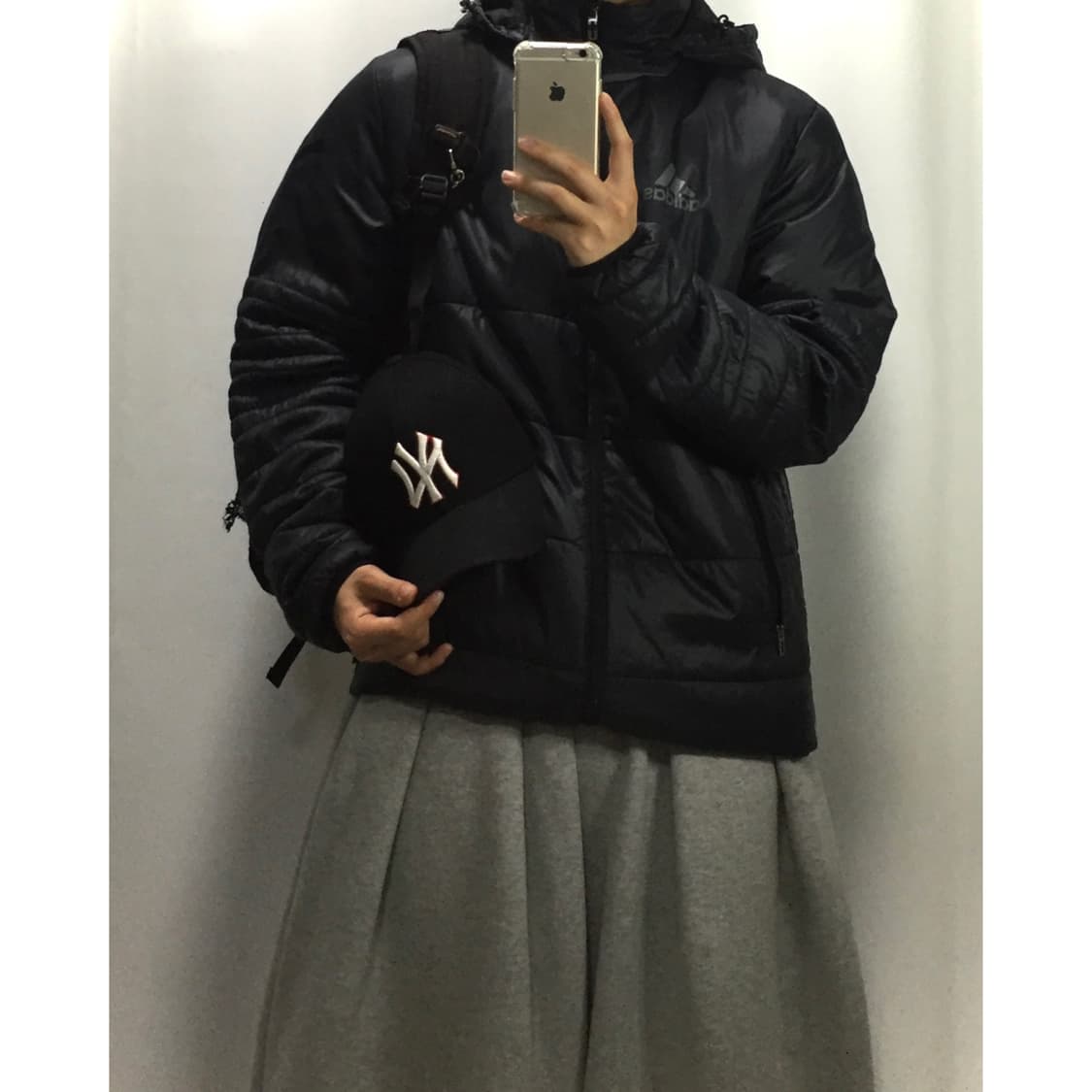 Adidas 아디다스 테크 삼선 경량패딩 상품이미지1