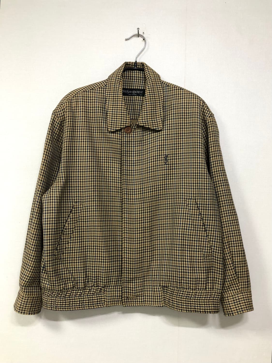 YSL 입생로랑 남성 오버핏 헤링턴 블루종 울 자켓 _ 카키 상품이미지1