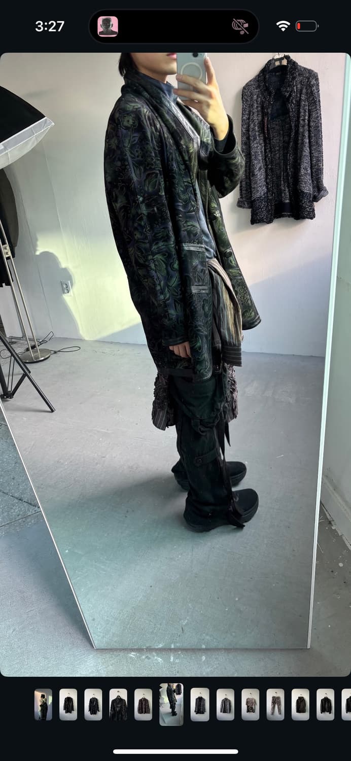 피에르 발망 아카이브 80’s 리버서블 자카드 레더 코트 상품이미지4