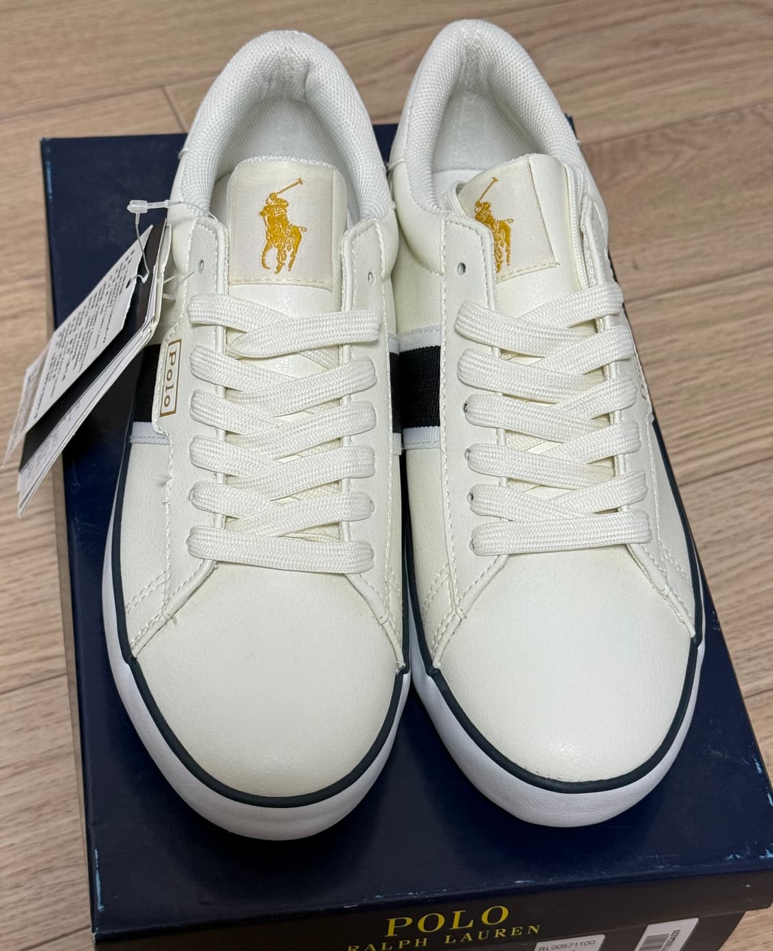 폴로 여성화 REXLEY 크림네이비 스니커즈 상품이미지3