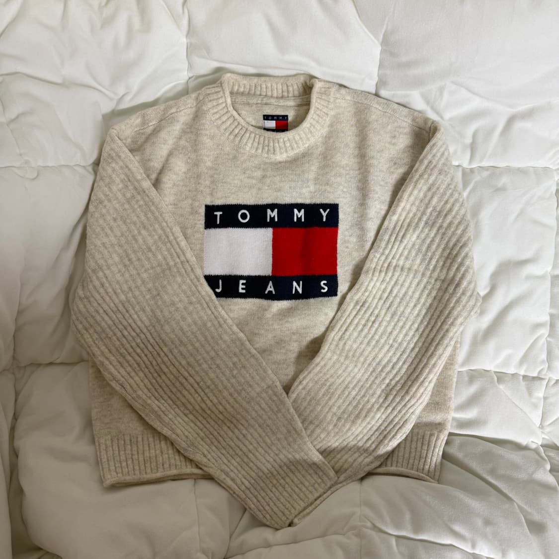 타미진스 멜란지 플래그 립 스웨터 (S) 상품이미지1
