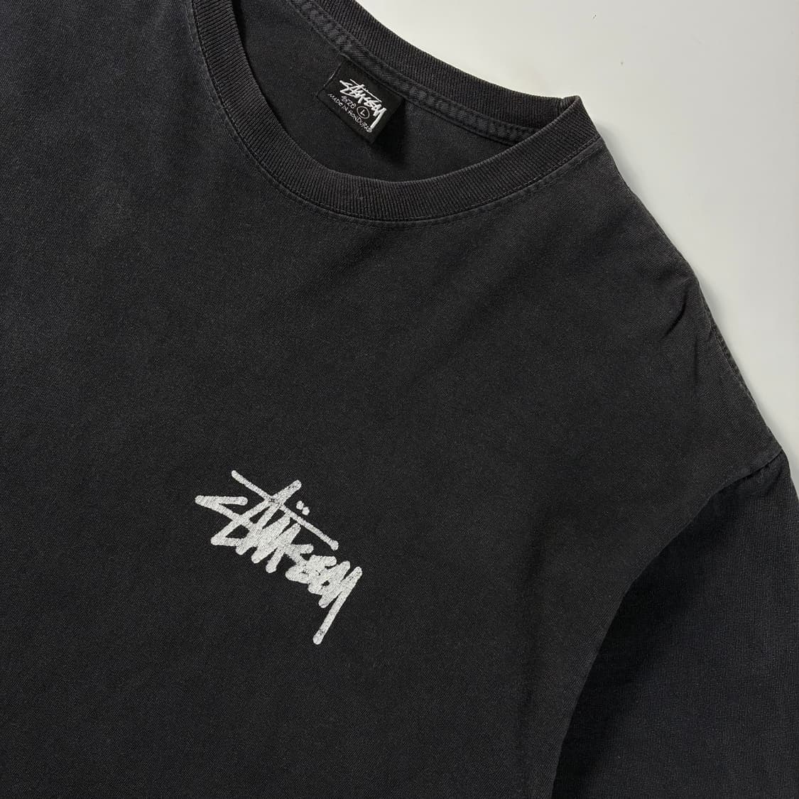 Stussy  스투시 올드폰 피그먼트 다이드 블랙 반팔티셔츠  상품이미지4