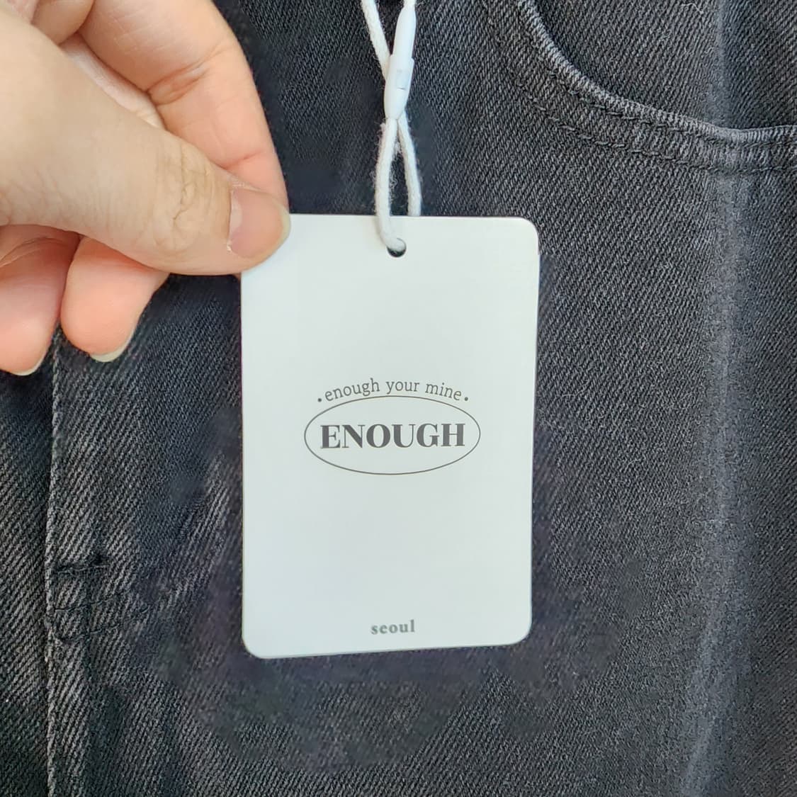 Outfit 블랙 데님 와이드 팬츠 상품이미지5