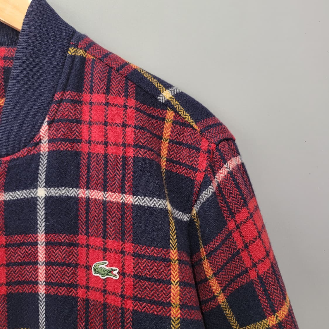 라코스테 타탄 체크 울 블루종 자켓 상품이미지3