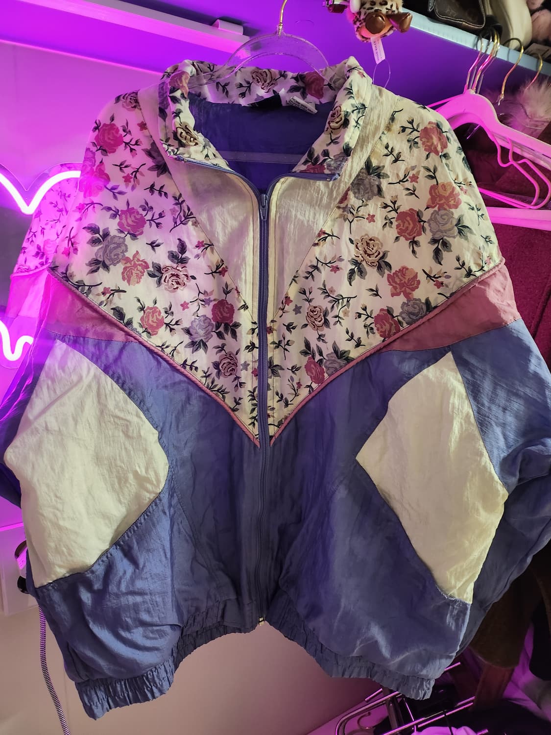 일본 빈티지 플라워 바람막이 자켓 상품이미지1