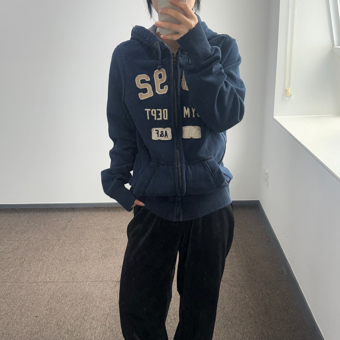 Abercrombie 아베크롬비 네이비 후드집업 상품이미지1