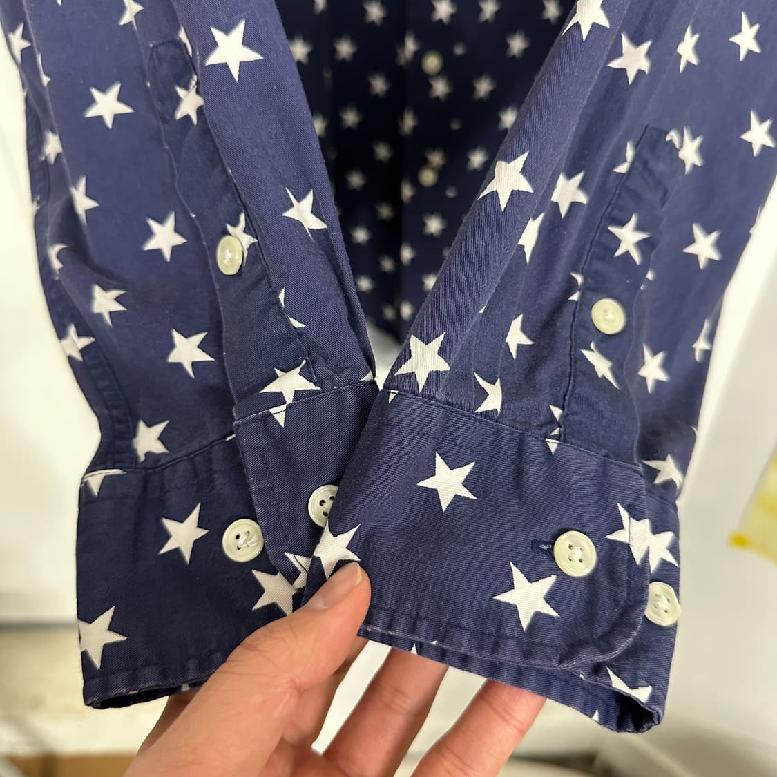 90~00‘s 스타 프린트 코튼 셔츠 상품이미지5
