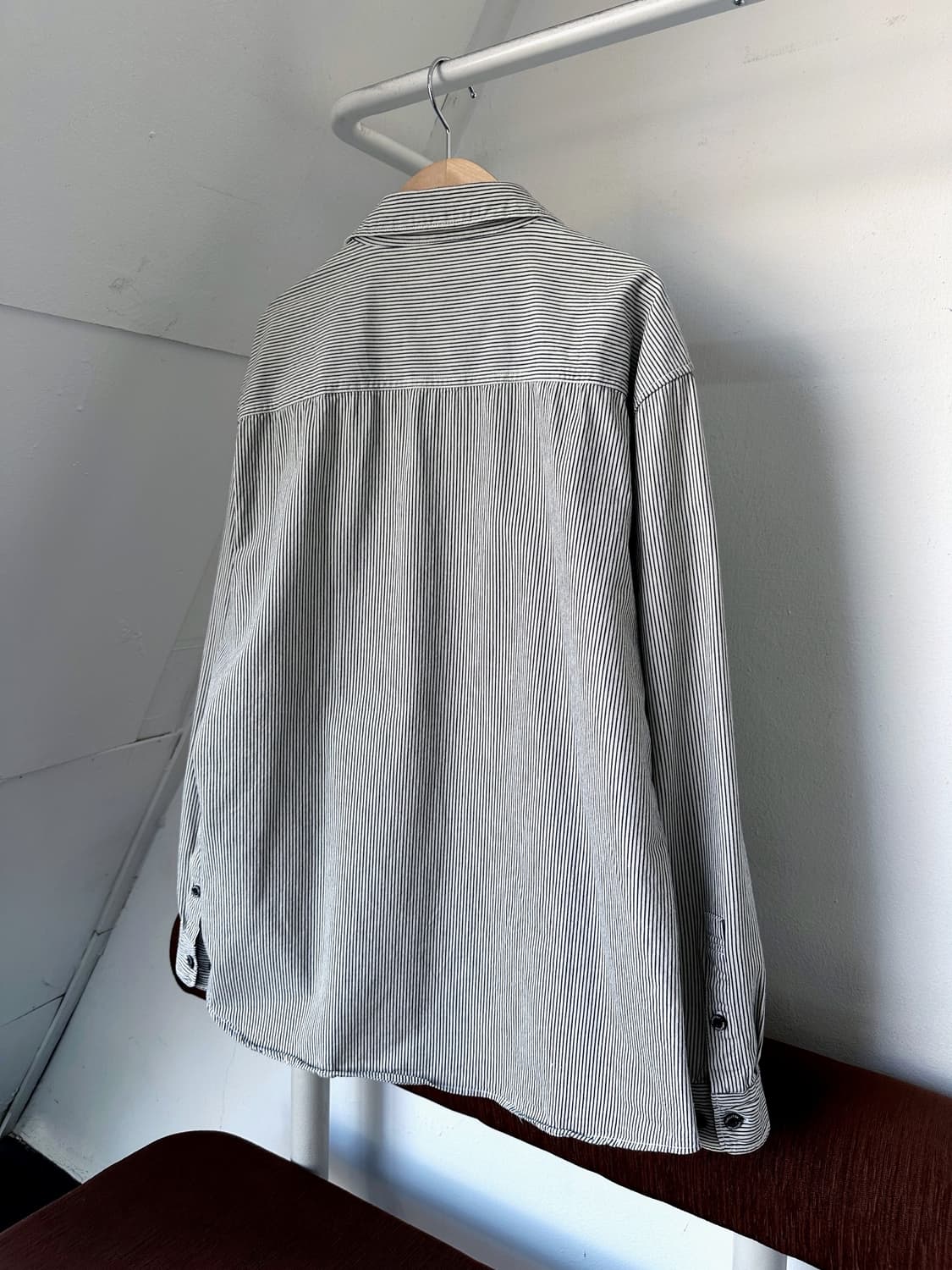 Cotton design stripe work shirt 상품이미지4