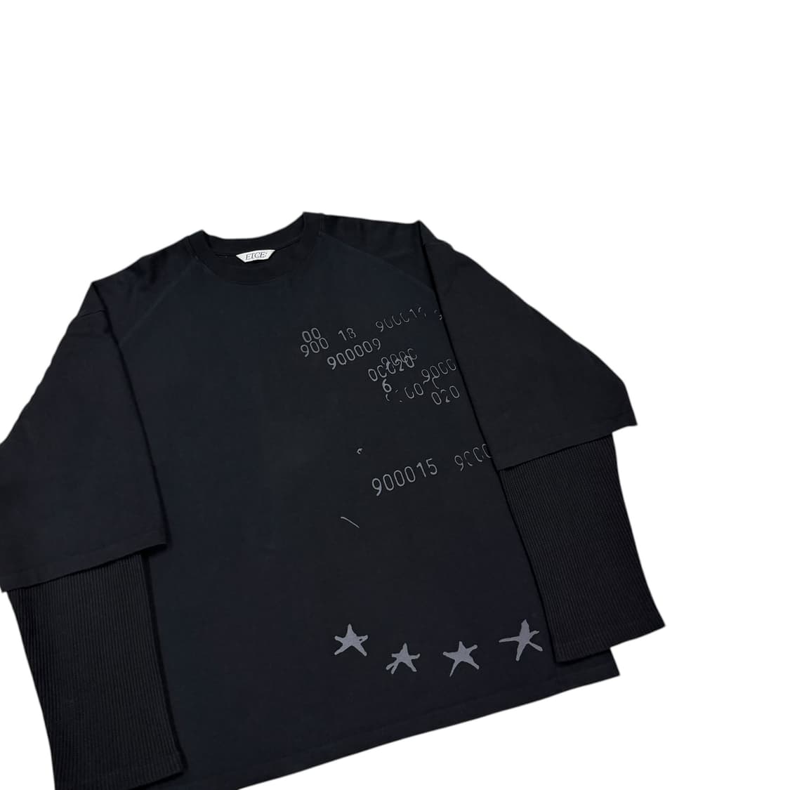 ETCE 이티씨이 넘버 와플 레이어드 롱슬리브 블랙 M 상품이미지2