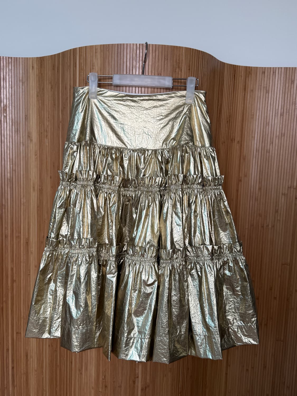 위라라 Ouilara fine pleated skirt / gold 상품이미지4